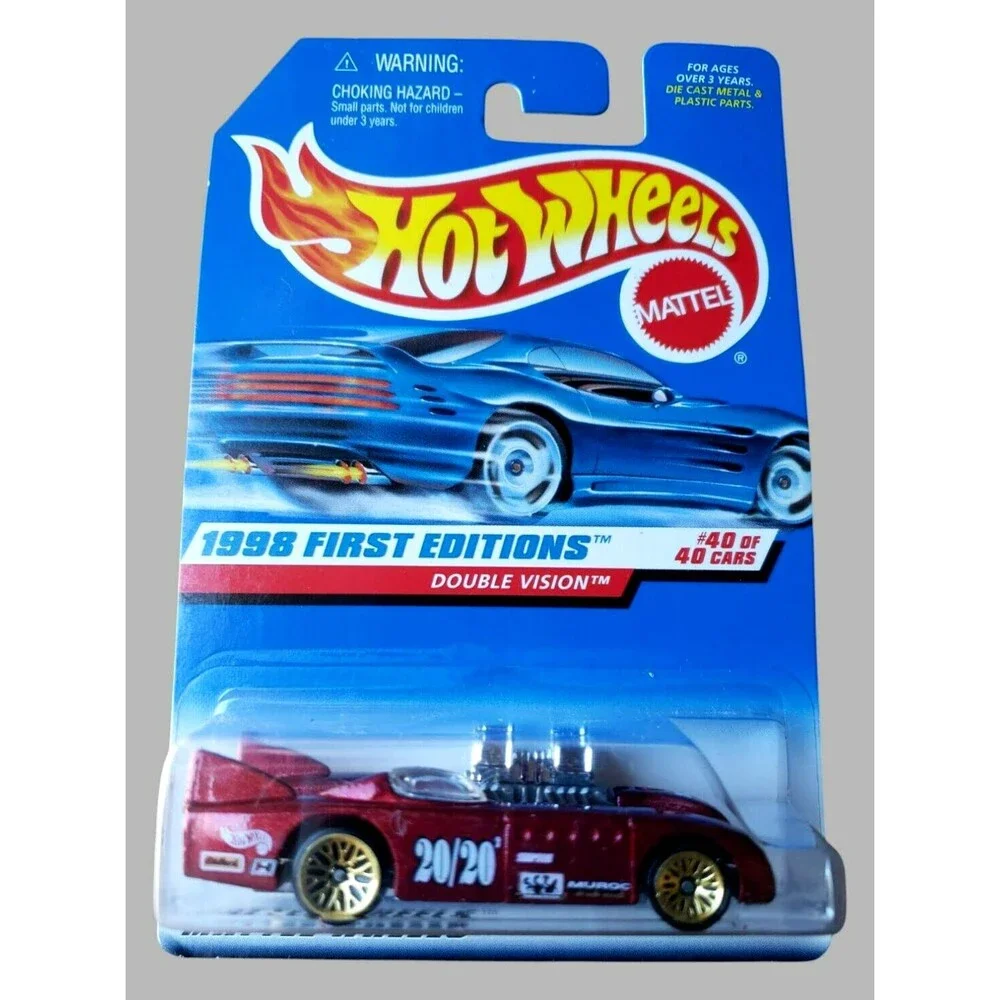 Hot Wheels 1998 First Editions DOUBLE VISION RED 40/40 1:64 #684 Gold Lace Wheel
